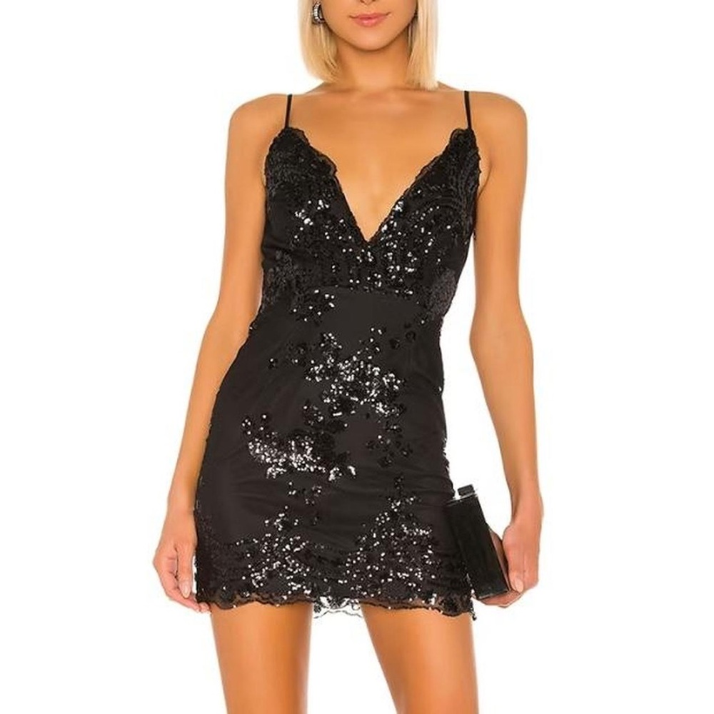 Superdown Black Sequin Dress